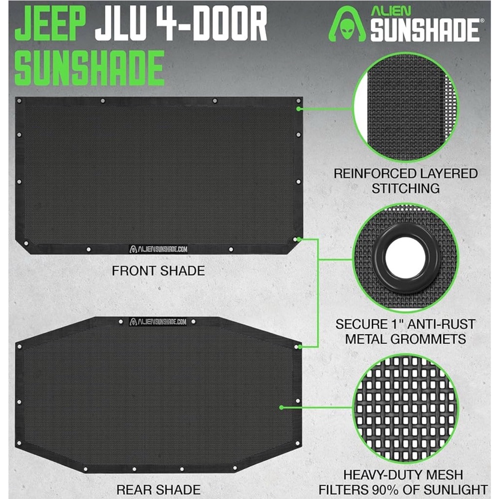 Alien Sunshade Set Jeep JL - Picture 3 of 6